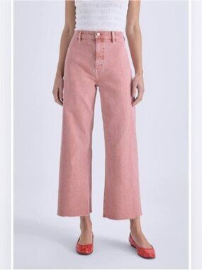 NWT Size 32 - Pistola Penny High Rise Cropped Wide Leg Jeans 99% Cotton